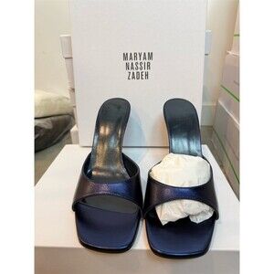 Maryam Nassir Zadeh Udo Wedge Mule Slide Sandals Womens Blue Size 10